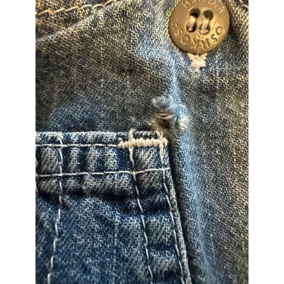 OshKosh BGosh Denim Overalls Vintage Baby Toddler 18M Classic Distressed - Picture 5 of 6